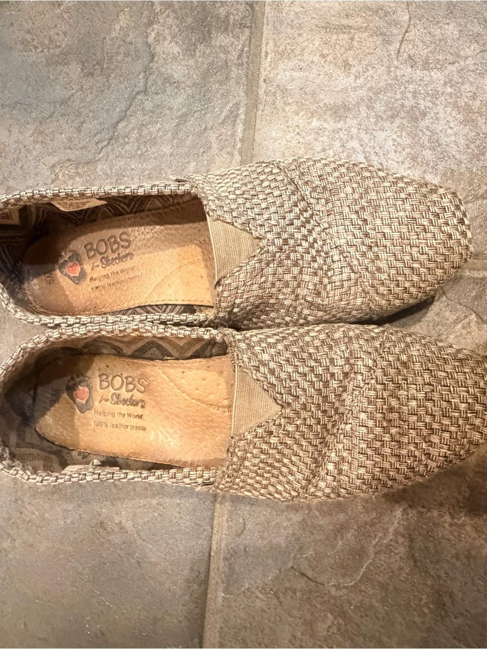 BOBS from Skechers Woven Slip-On Loafers in Tan